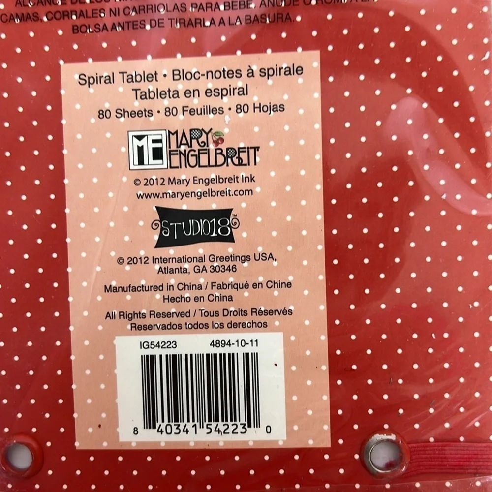 Mary Engelbreit “One Spark of Imagination” Spiral Notebook 2012 New in Package